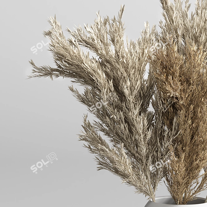 Elegant Pampas Vase 02 3D model image 2