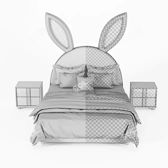 Cozy Bunny Retreat 3D model image 5