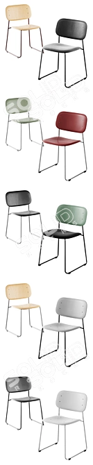 HAY Soft Edge 10 Sled Chair 3D model image 2