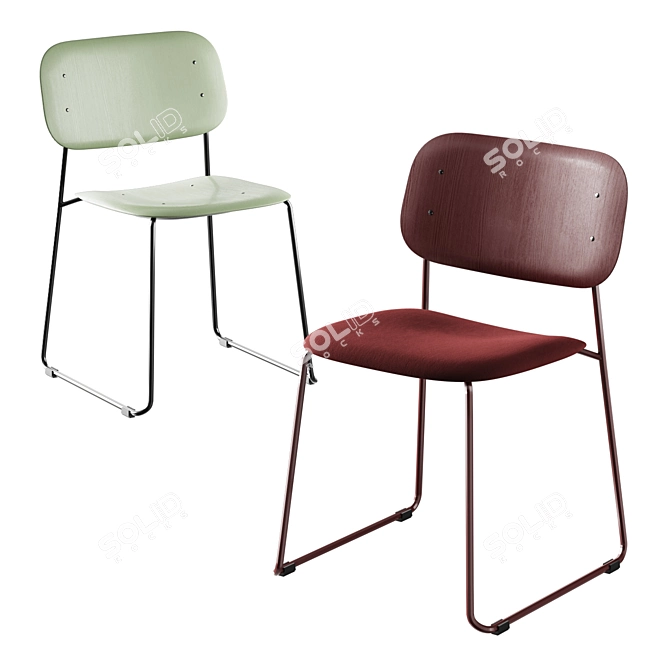 HAY Soft Edge 10 Sled Chair 3D model image 6