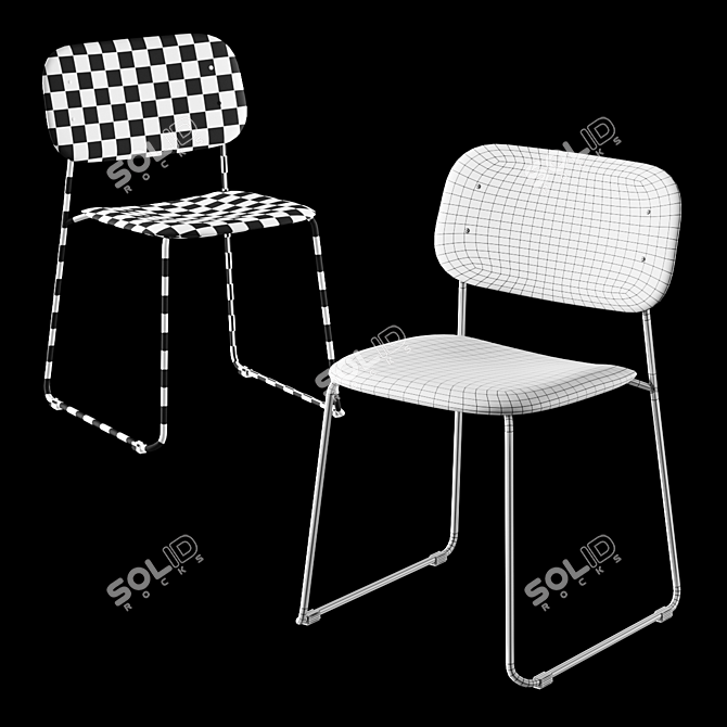 HAY Soft Edge 10 Sled Chair 3D model image 7