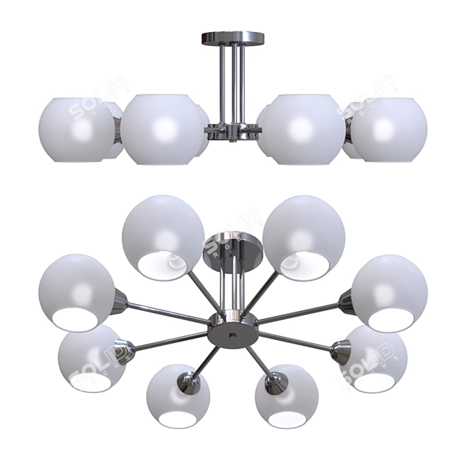 Evoluce Lanta: Stylish Italian Metal and Glass Pendant Light 3D model image 1