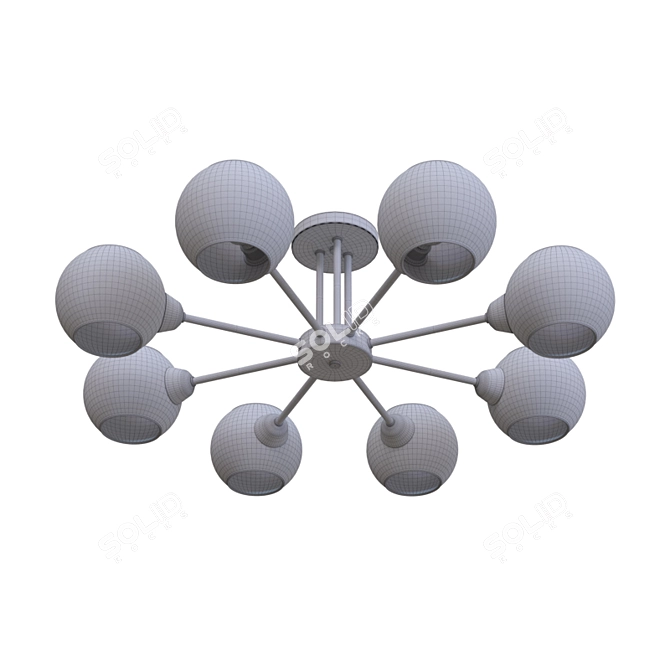 Evoluce Lanta: Stylish Italian Metal and Glass Pendant Light 3D model image 3