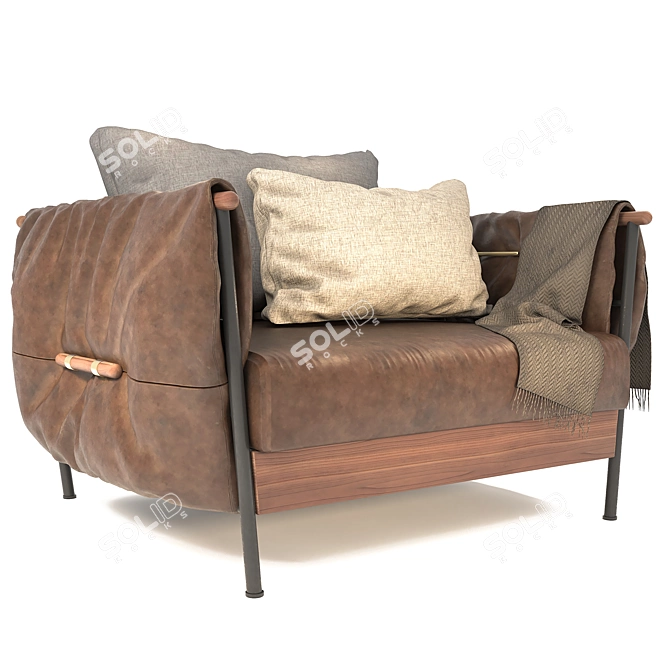 Modern Armchair02: Comfort & Style 3D model image 1
