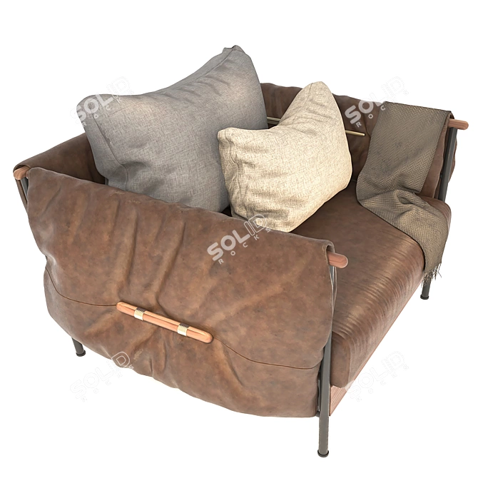 Modern Armchair02: Comfort & Style 3D model image 3