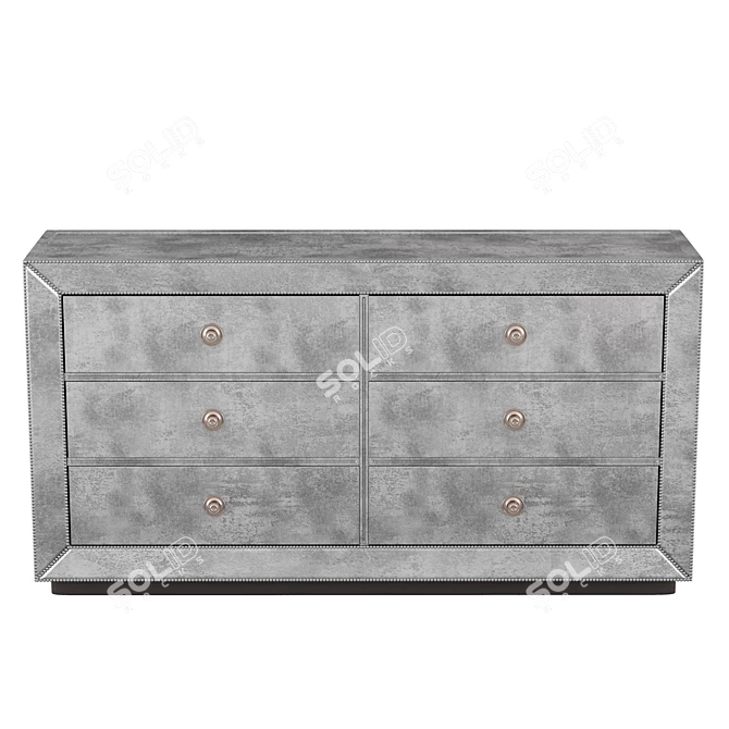 Elegant Oak Chest of Drawers 3D model image 2