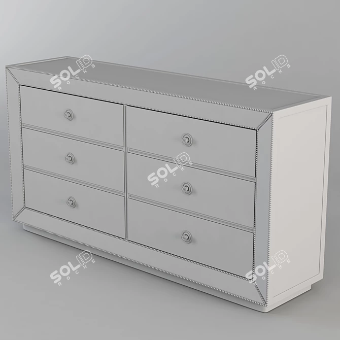 Elegant Oak Chest of Drawers 3D model image 3