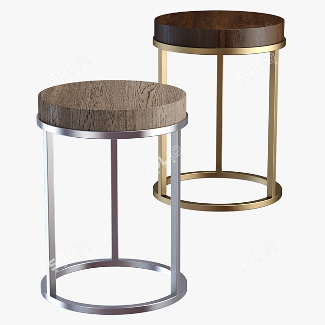 Sleek Round Nicolas Side Table 3D model image 1