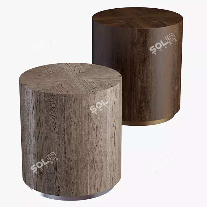 Sleek Machinto Round Sidetable 3D model image 1