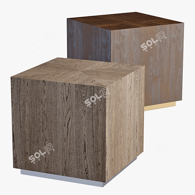 Sleek Machinto Sidetable: RH Modern 3D model image 1