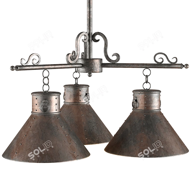 Spanish Hacienda Chandelier 3D model image 2