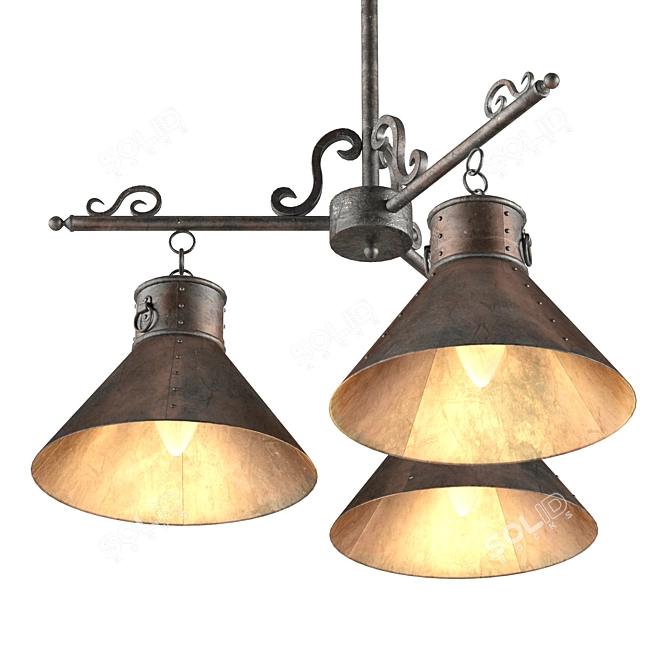 Spanish Hacienda Chandelier 3D model image 3