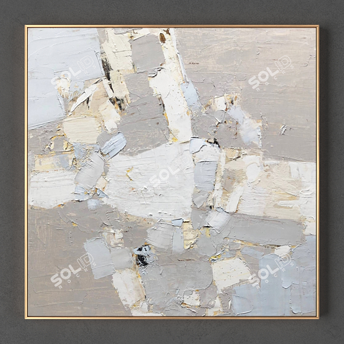 Modern Frame Set: Two 700x700mm Frames with High-Resolution Textures 3D model image 2