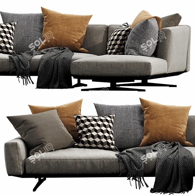 Luxurious Flexform Soft Dream Chaise 3D model image 4