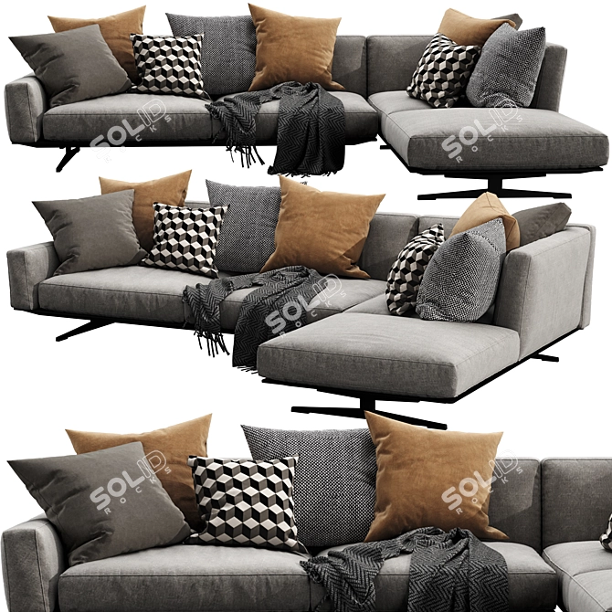 Luxurious Flexform Soft Dream Chaise 3D model image 5