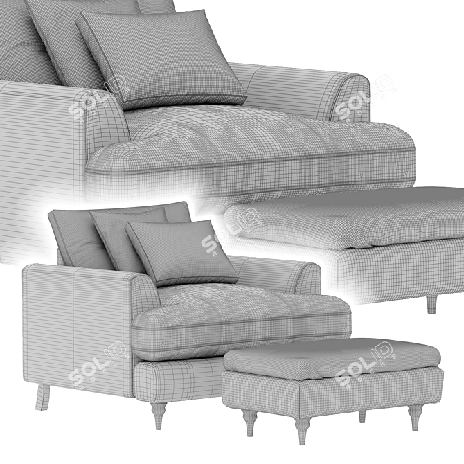 Joules DFS Armchair: Stylish and Comfy 3D model image 4