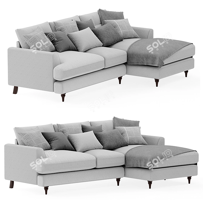 Joules DFS Large Sofa: Stylish and Spacious 3D model image 1