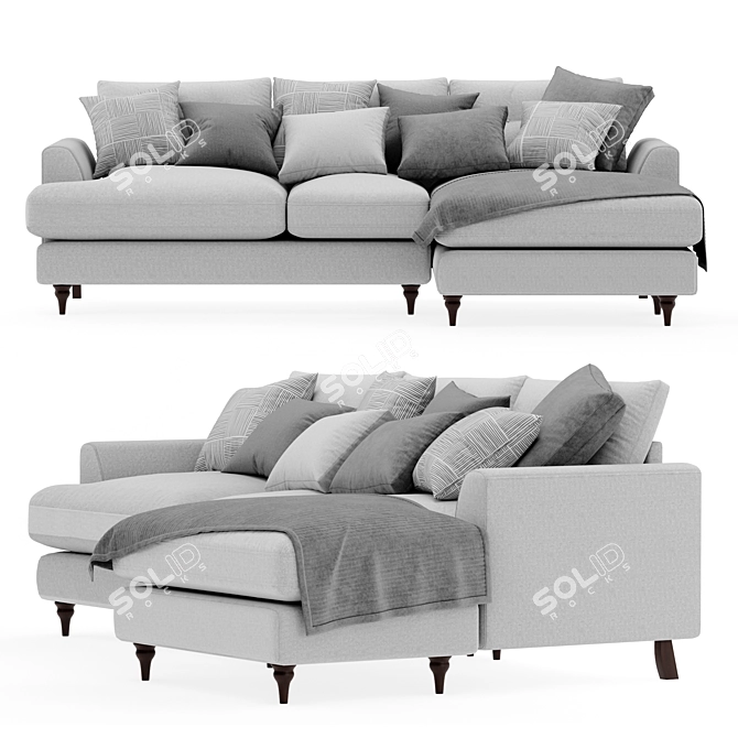 Joules DFS Large Sofa: Stylish and Spacious 3D model image 2