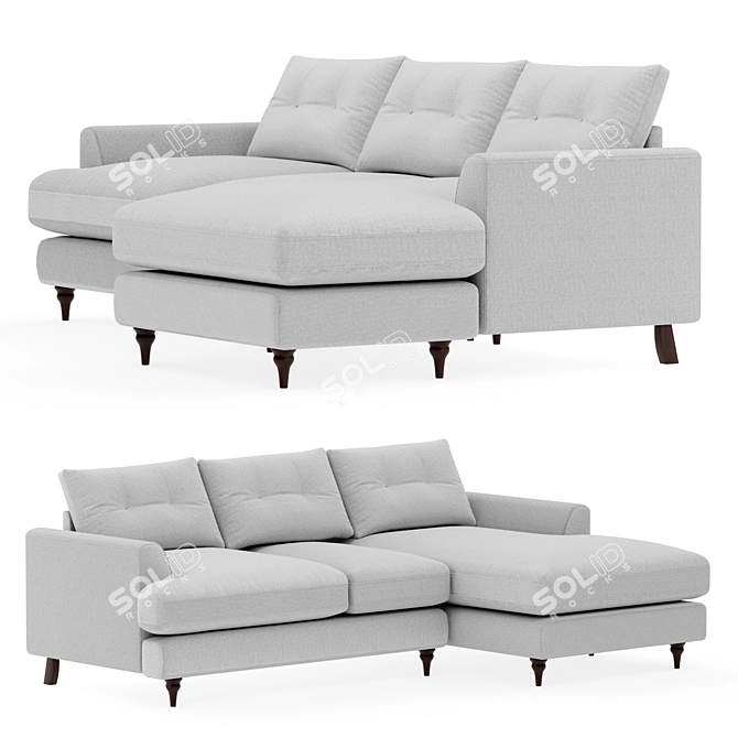 Joules DFS Large Sofa: Stylish and Spacious 3D model image 3