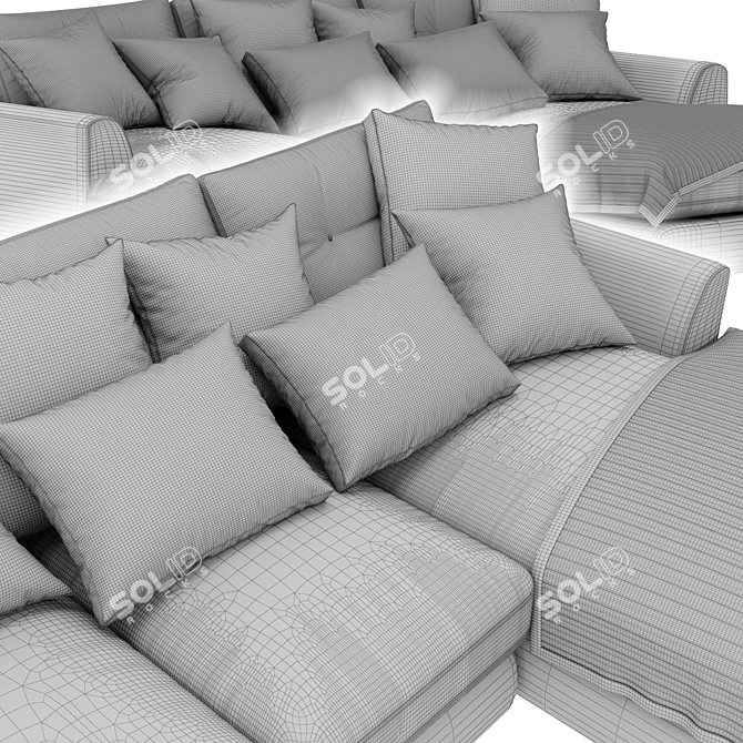 Joules DFS Large Sofa: Stylish and Spacious 3D model image 4