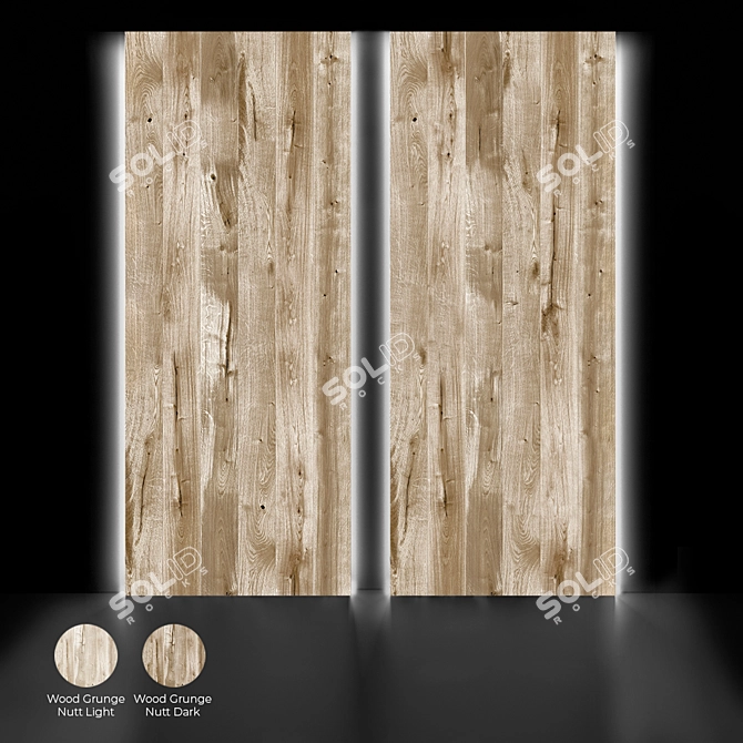 OM Grunge Wood Panels | Nutt Light & Dark 3D model image 1