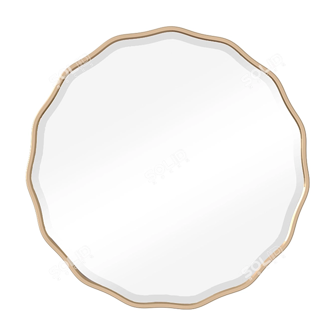 Elegant Aneta Round Mirror 3D model image 1