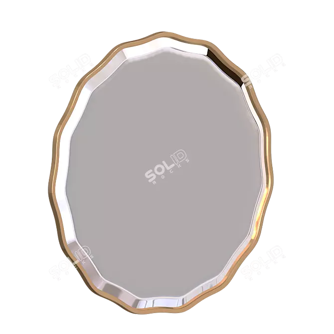 Elegant Aneta Round Mirror 3D model image 2