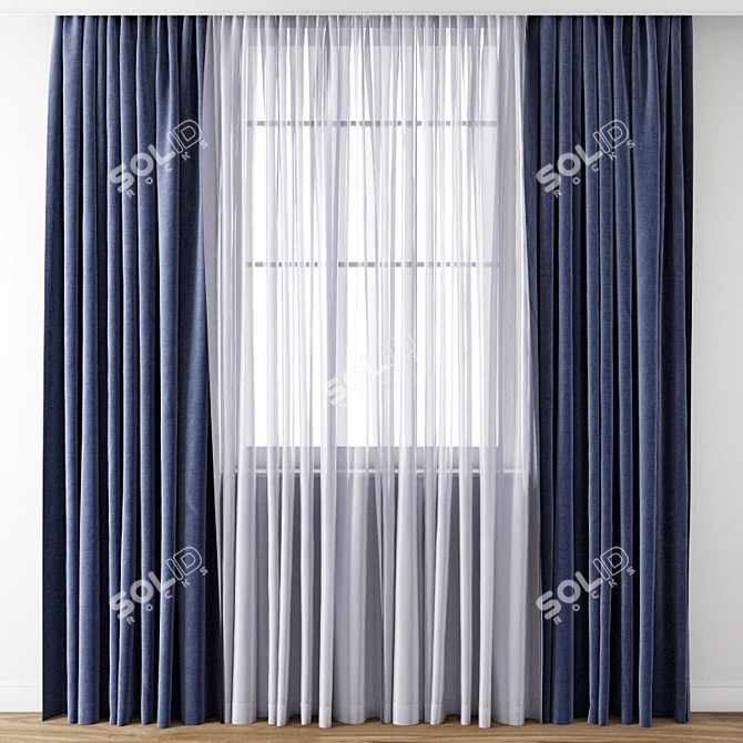 Elegant Curtain Model Kit 3D model image 1