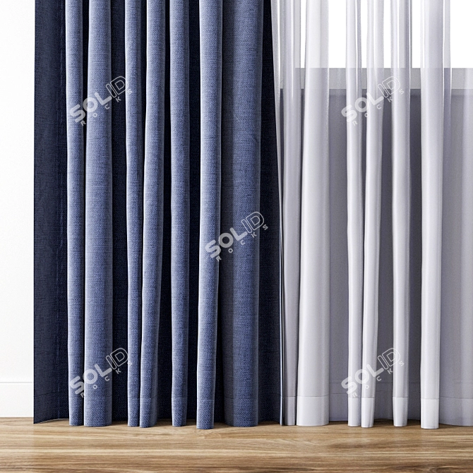 Elegant Curtain Model Kit 3D model image 2