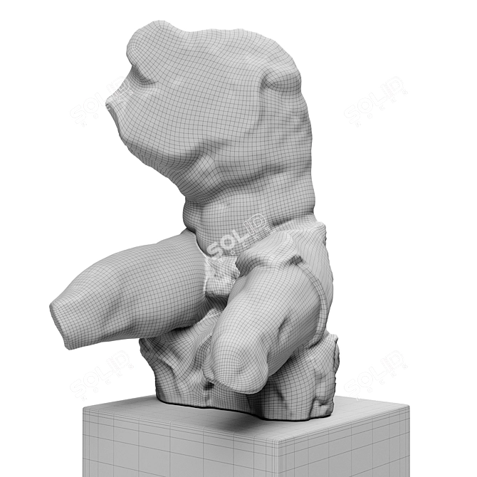 Elegant Belvedere Torso Sculpture 3D model image 4