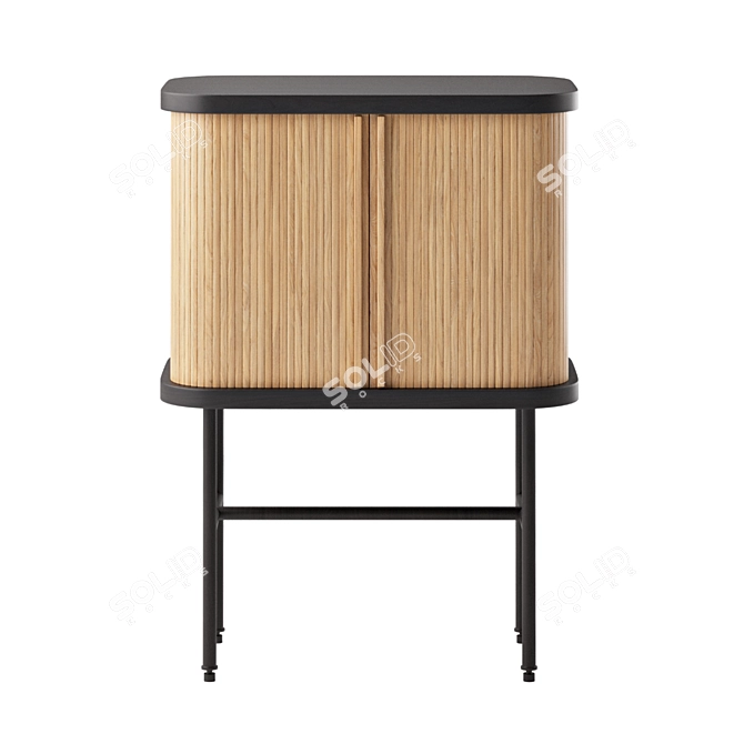 Modern Rustic Jalousie Bedside Table 3D model image 2