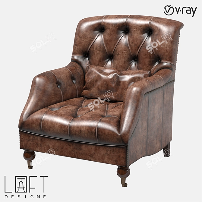 Elegant Leather Armchair: LoftDesign 35201 3D model image 1