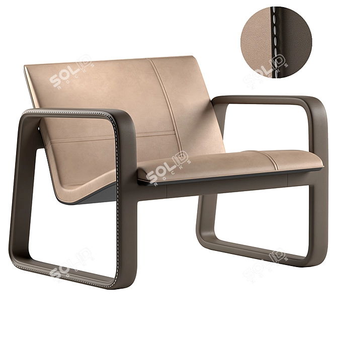 Elegant Ergonomic Armchair 3D model image 1