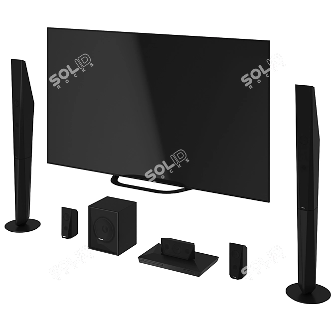 Sony KD TV with SONY BDV-E4100 3D model image 1