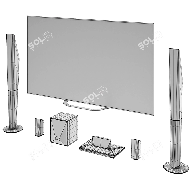 Sony KD TV with SONY BDV-E4100 3D model image 2