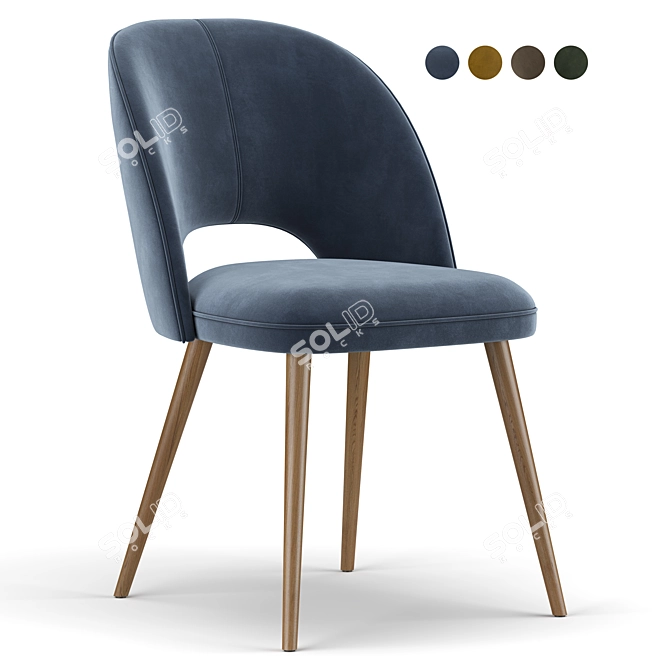 Sleek Barrel Dining Chair 3D model image 1