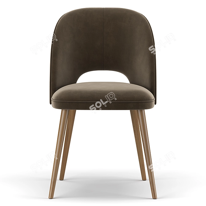 Sleek Barrel Dining Chair 3D model image 3