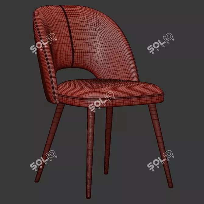 Sleek Barrel Dining Chair 3D model image 5