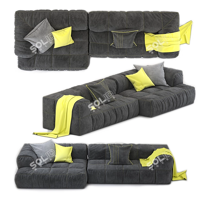 Modern Sofa Strips by Arflex 3D model image 1