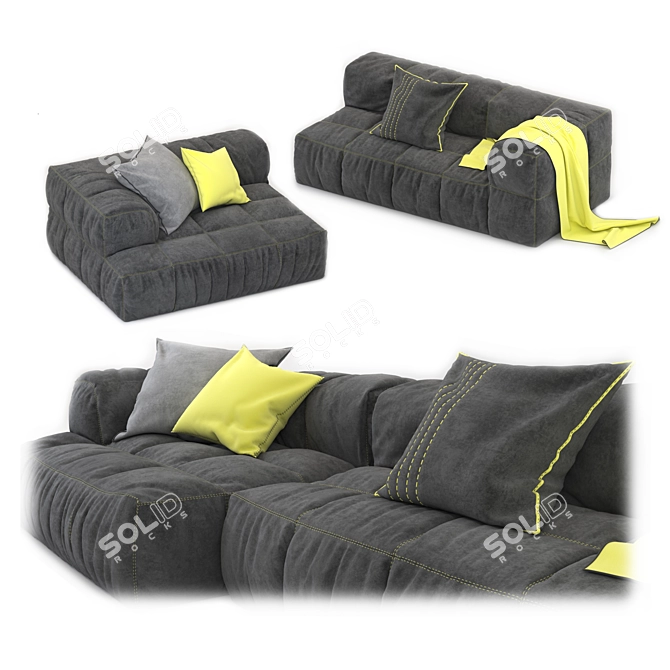 Modern Sofa Strips by Arflex 3D model image 2