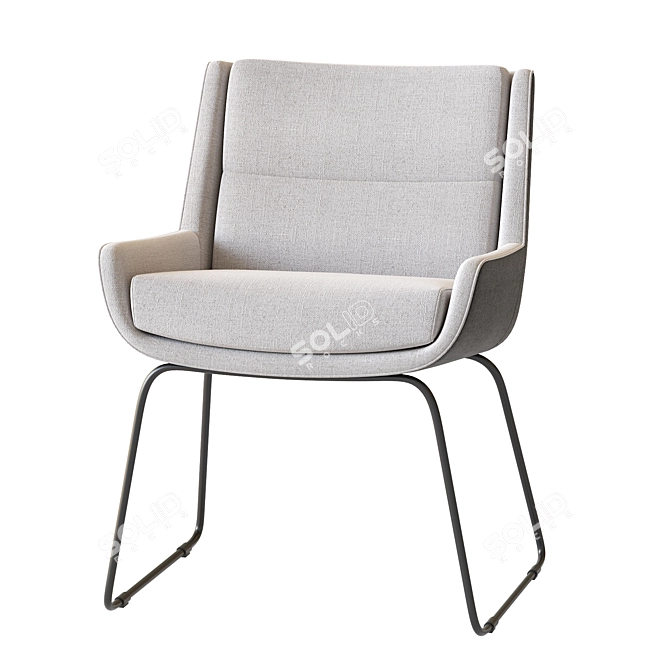 Modern Naughtone Hush Low Chair 3D model image 4
