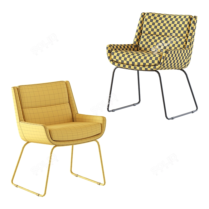 Modern Naughtone Hush Low Chair 3D model image 5