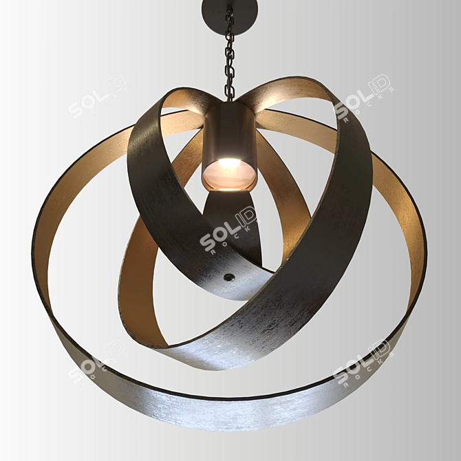Bronze Lunar Pendant Lamp 3D model image 2