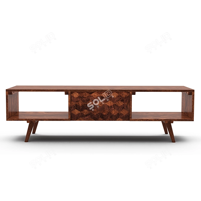 Modern Mango Wood Sideboard by Zara Home 3D model image 1