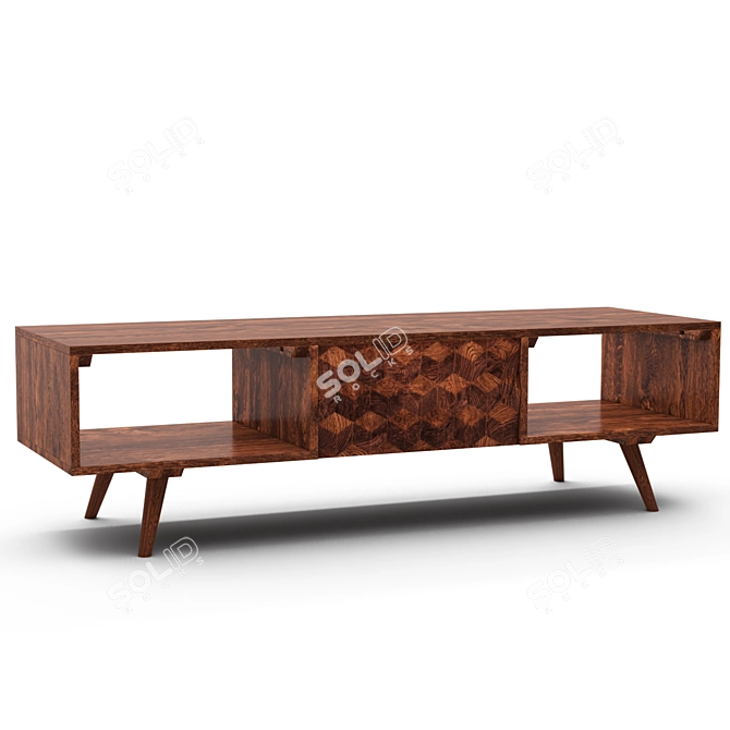 Modern Mango Wood Sideboard by Zara Home 3D model image 2