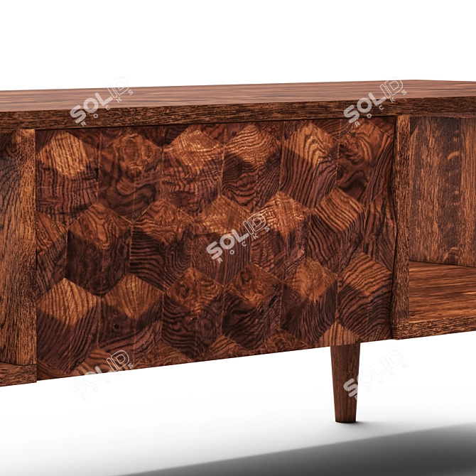 Modern Mango Wood Sideboard by Zara Home 3D model image 3