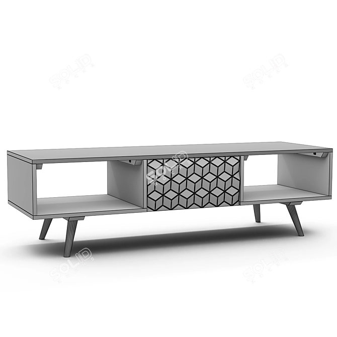 Modern Mango Wood Sideboard by Zara Home 3D model image 4