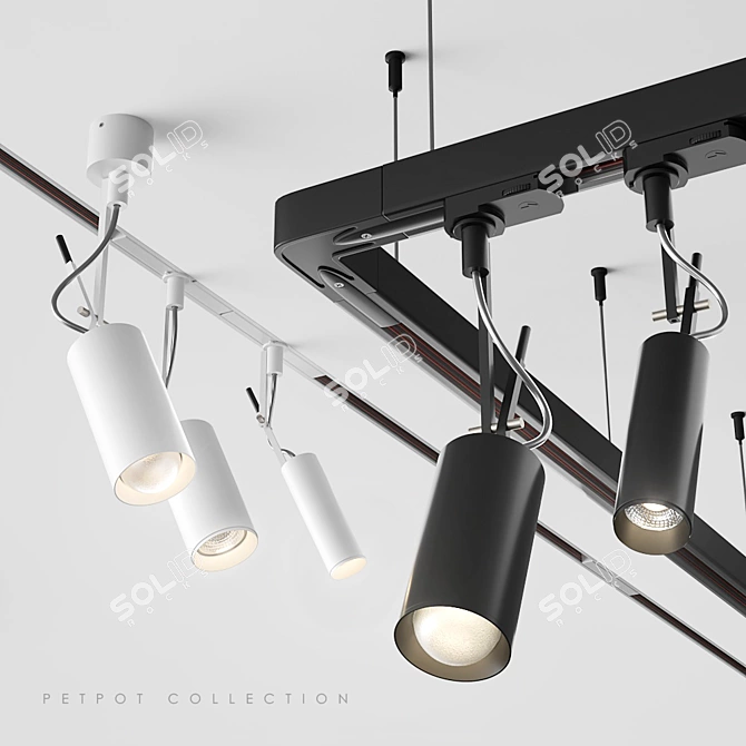 Minimalistic LED Spotlights: AQForm Petpot Collection 3D model image 1