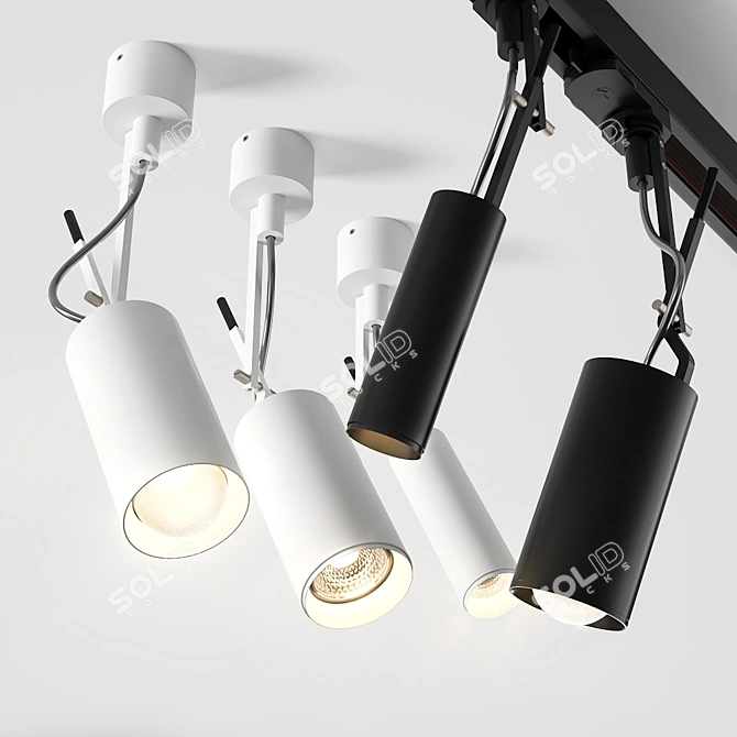 Minimalistic LED Spotlights: AQForm Petpot Collection 3D model image 2