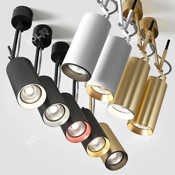 Minimalistic LED Spotlights: AQForm Petpot Collection 3D model image 4